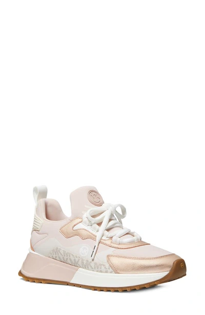 Shop Michael Michael Kors Theo Sneaker In Soft Pink