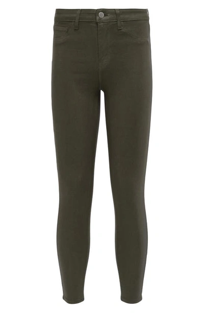 Shop L Agence Margot Coated Crop High Waist Skinny Jeans In Beetle Coated