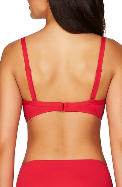 Sea Level Cross Front Molded Underwire Bikini Top In Red