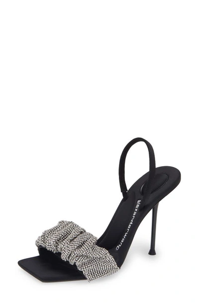 Shop Alexander Wang Julie Crystal Embellished Sandal In 001 Black