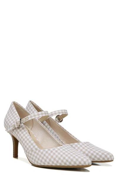 Shop Lifestride Sandrine Mary Jane Pump In Natural Gingham Fabric