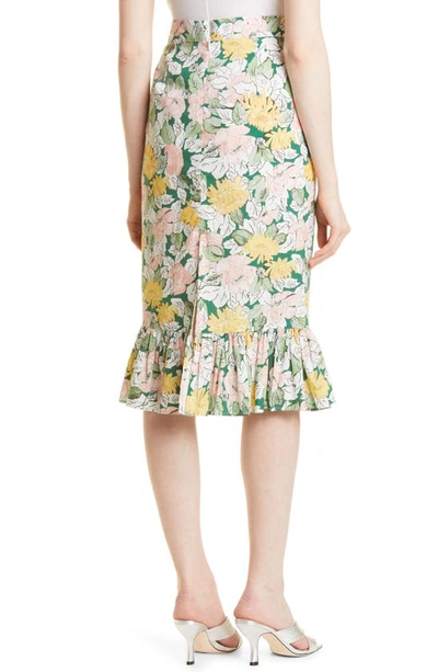 Shop Bytimo Floral Cotton Skirt In Dandelion