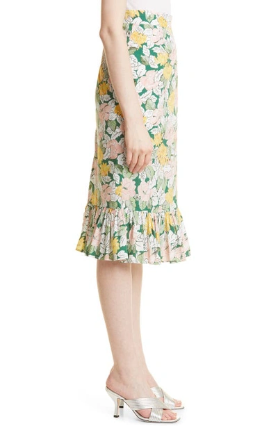 Shop Bytimo Floral Cotton Skirt In Dandelion