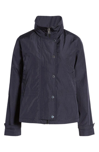 Shop Via Spiga Packable Water Resistant Rain Jacket In Navy