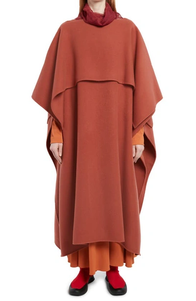 Shop The Row Louise Double Face Cashmere Poncho Coat In Jasper