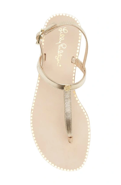 Shop Lilly Pulitzer Rita T-strap Sandal In Gold Metallic