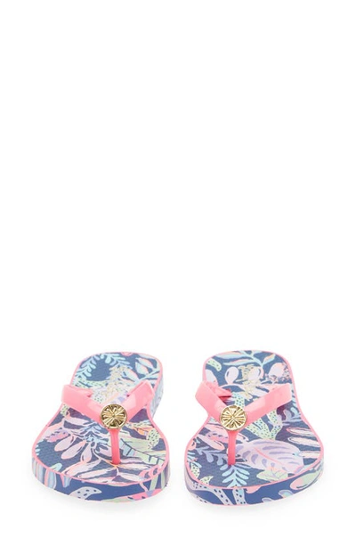 Shop Lilly Pulitzer Pool Flip Flop In Oyster Bay Navy