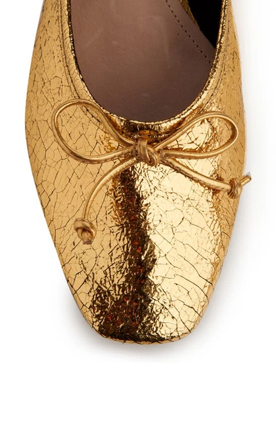 Shop Schutz Arissa Square Toe Ballet Flat In Ouro Leather
