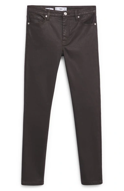 Shop Mango Isa Coated Ankle Skinny Jeans In Chocolate