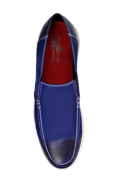 Shop Sandro Moscoloni Double Gore Moc Toe Slip-on Loafer In Blue