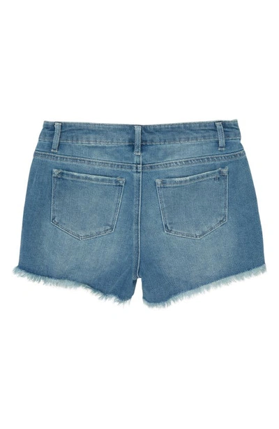 Shop Tractr Kids' Cotton Blend Denim Shorts In Indigo