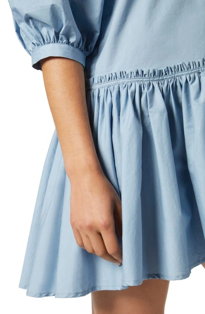 Shop Joie Courtrine Drop Waist Cotton Dress In Faded Denim