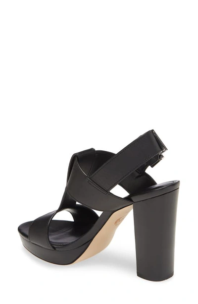 Shop Michael Michael Kors Becker Block Heel Platform Sandal In Black Leather