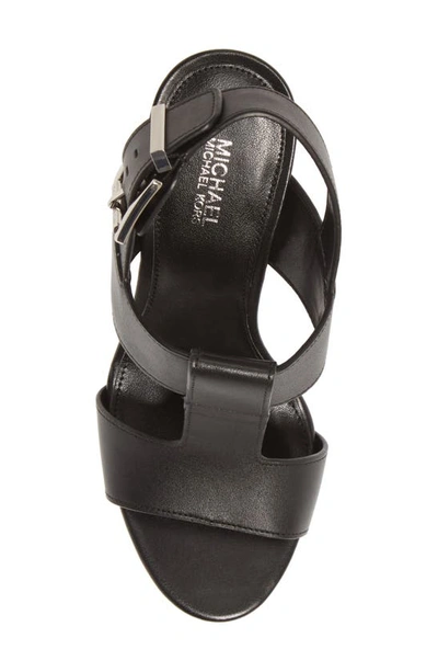 Shop Michael Michael Kors Becker Block Heel Platform Sandal In Black Leather