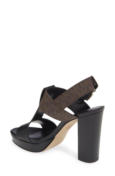 Shop Michael Michael Kors Becker Block Heel Platform Sandal In Black/ Brown