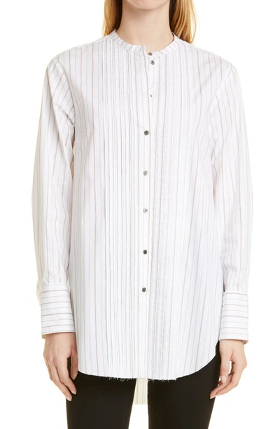 Shop Birgitte Herskind Stripe Button-up Shirt In Desert Stribe