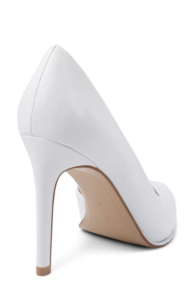 Shop Bcbgeneration Harnoy Half D'orsay Pointed Toe Pump In Bright White Faux Leather