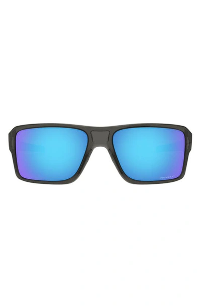 Shop Oakley Double Edge 66mm Prizm™ Polarized Oversize Wrap Sunglasses In Grey