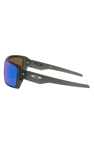 Shop Oakley Double Edge 66mm Prizm™ Polarized Oversize Wrap Sunglasses In Grey