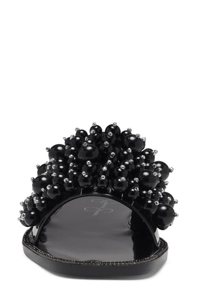 JESSICA SIMPSON KASSIME CRYSTAL EMBELLISHED JELLY SLIDE SANDAL 