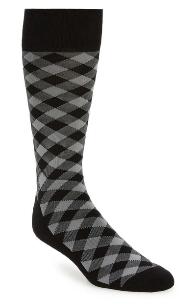 Shop Nordstrom Cushion Foot Dress Socks In Black- Grey Check