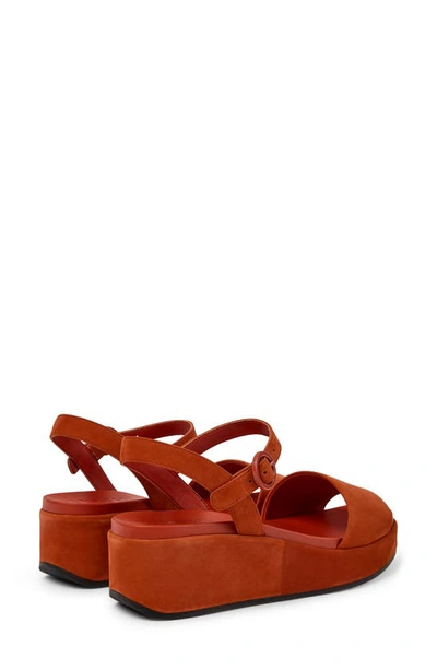 Shop Camper Misia Platform Wedge Sandal In Medium Red