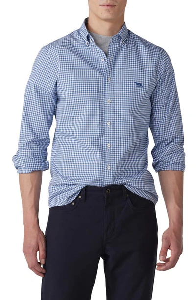 Shop Rodd & Gunn Gunn Check Oxford Sports Fit Button-down Shirt In Sea Blue