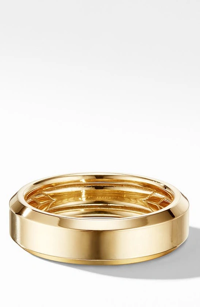 Shop David Yurman 18k Beveled Band Ring In Gold