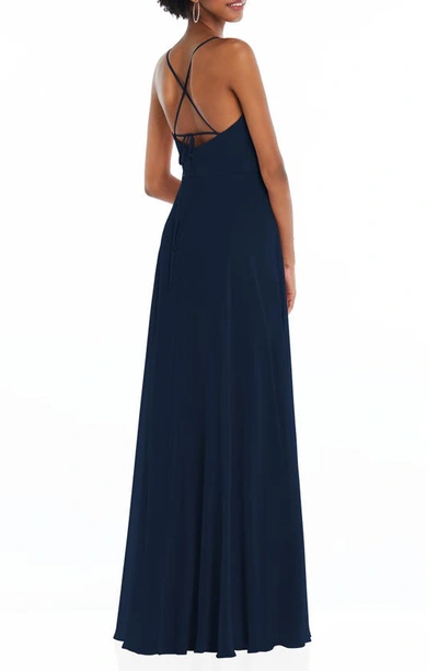 Shop After Six Convertible Tie Evening Gown In Midnight Navy