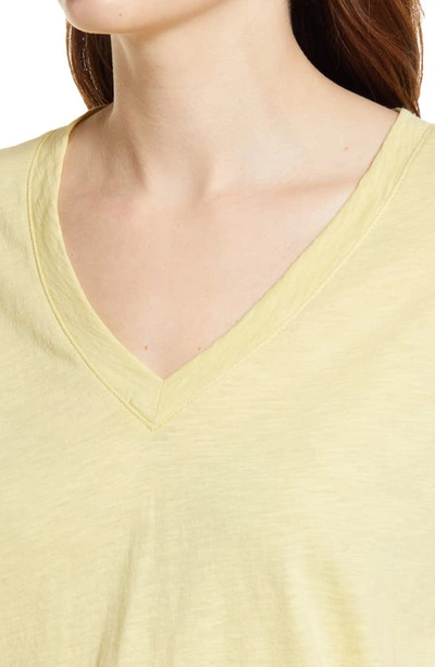 Shop Madewell Whisper Cotton V-neck T-shirt In Yellow