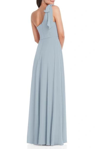 Shop After Six One-shoulder Evening Gown In Mist