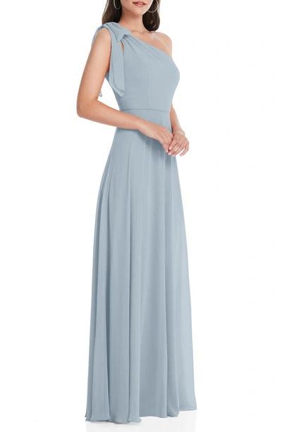 Shop After Six One-shoulder Evening Gown In Mist