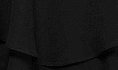Sl Fashions Georgette Ruffle Tiered Dress In Black