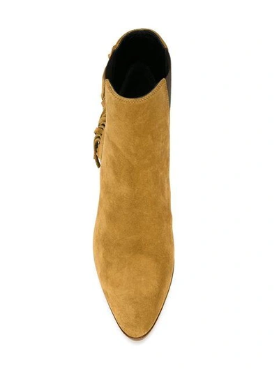 Shop Saint Laurent Brown Wyatt Suede Chelsea Boots - Neutrals In Nude & Neutrals