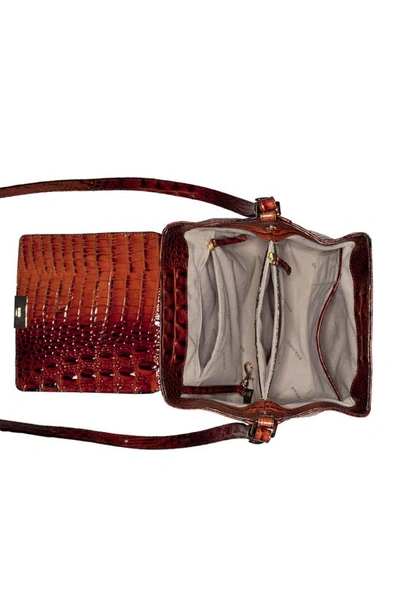Shop Brahmin Margo Croc Embossed Leather Crossbody Bag In Pecan