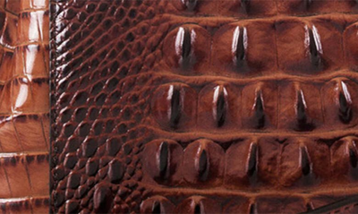 Shop Brahmin Margo Croc Embossed Leather Crossbody Bag In Pecan