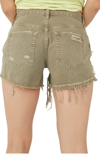 Shop Free People Maggie Distressed Shorts In Army