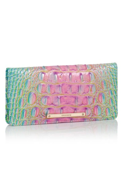 Shop Brahmin 'ady' Croc Embossed Continental Wallet In Cotton Candy