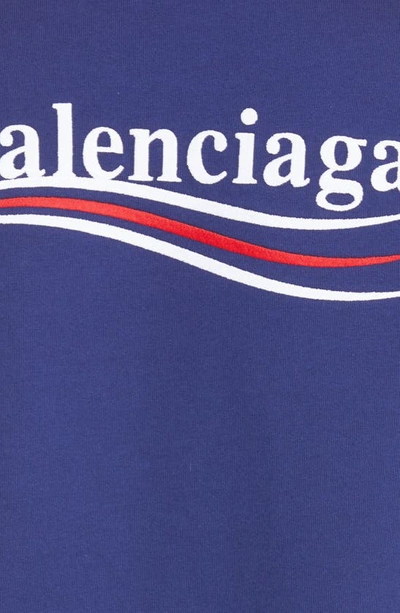 Shop Balenciaga Campaign Logo Graphic Tee In Pacific Blue/ White