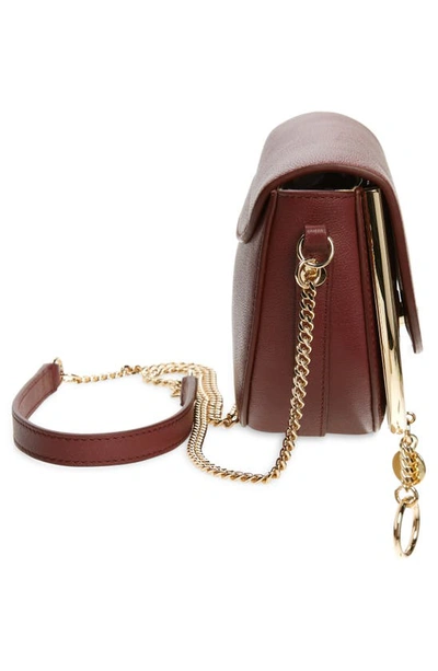 Shop See By Chloé Mara Leather Saddle Bag In Burnt Mahogany