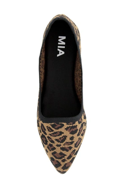 Shop Mia Corrine Knit Flat In Leopard Print