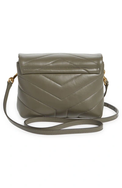 Shop Saint Laurent Toy Loulou Matelassé Leather Crossbody Bag In 1229 Grey Khaki