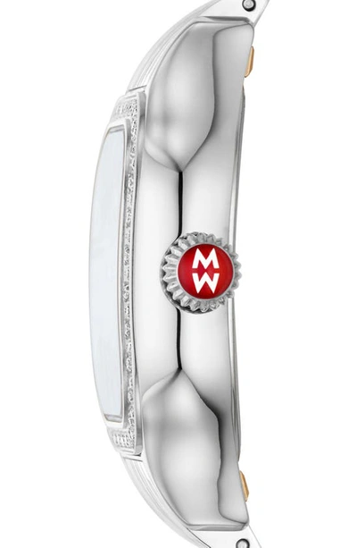 Shop Michele Meggie Diamond Dial Bracelet Watch, 29mm In Stainless