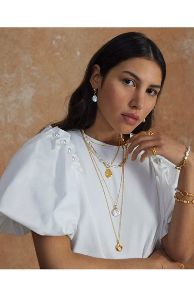 Monica Vinader Keshi Pearl Necklace Enhancer In Gp