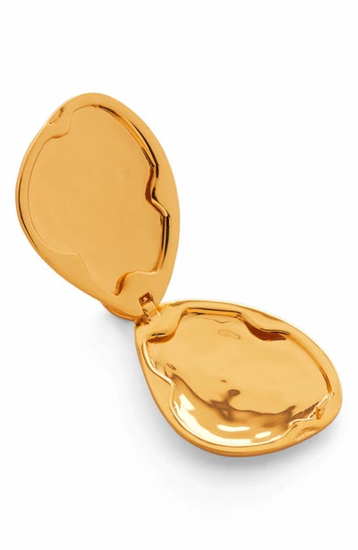 Monica Vinader Deia Pebble Locket Charm In Gp
