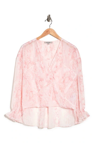 Shop Allsaints Penny Masala See-through Blouse In Soft Pink