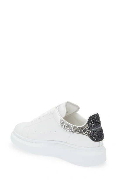 Shop Alexander Mcqueen Oversize Crystal Embellished Sneaker In White/ Multi Black