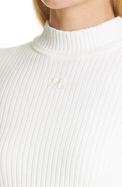 Shop Courrèges Mock Neck Sweater In White