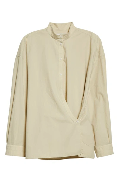 Shop Lemaire Officer Twisted Cotton Poplin Shirt In Freestone 605