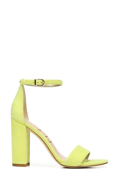 Shop Sam Edelman Yaro Ankle Strap Sandal In Lime Suede